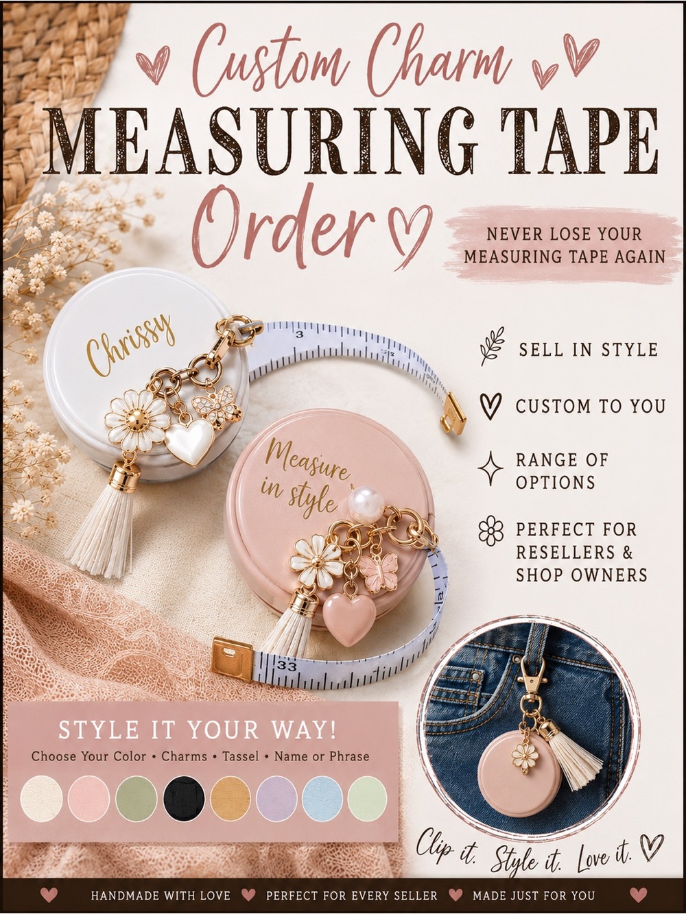 Custom Charm Measuring Tape Order by @chrissy_marie9
